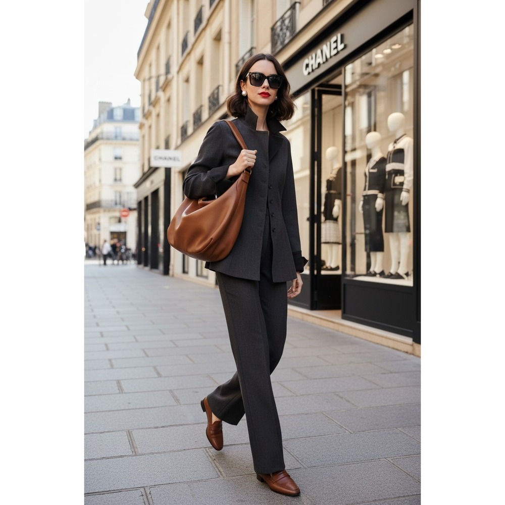 Jacket & Trousers Charcoal Grey Made in France Sz S/2 designer elevated capsule‎